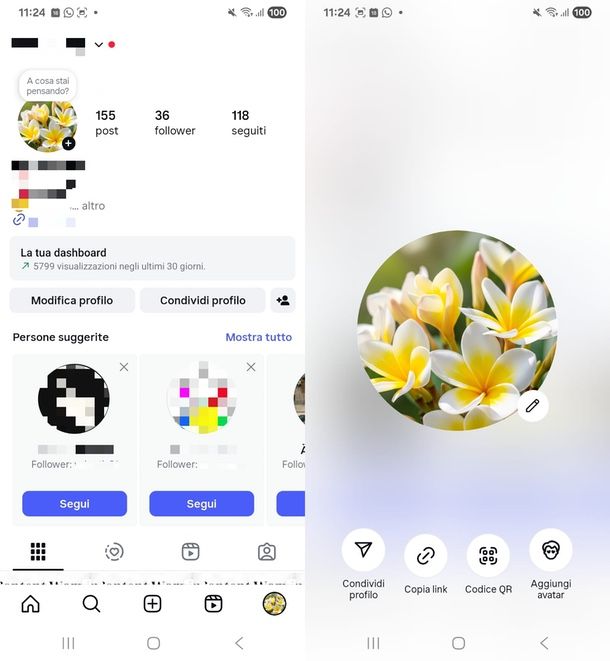 come vedere la propria immagine profilo Instagram
