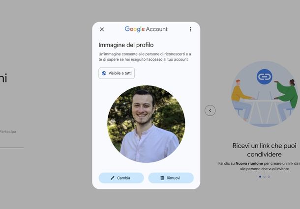 Mettere foto profilo Google Meet Web