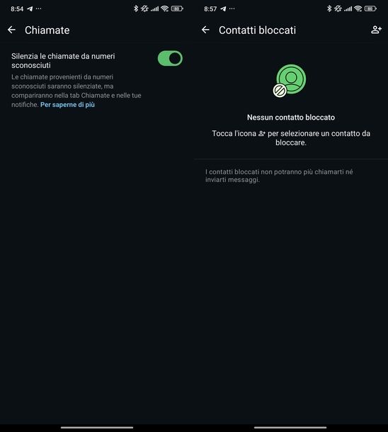 Inibire chiamata WhatsApp Android