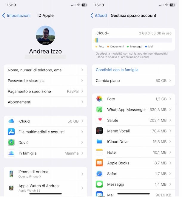 Disattivare iCloud+