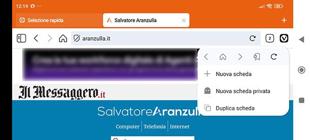 Vivaldi per smartphone
