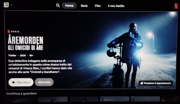 schermata app Netflix