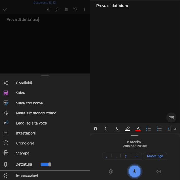 schermate app Word