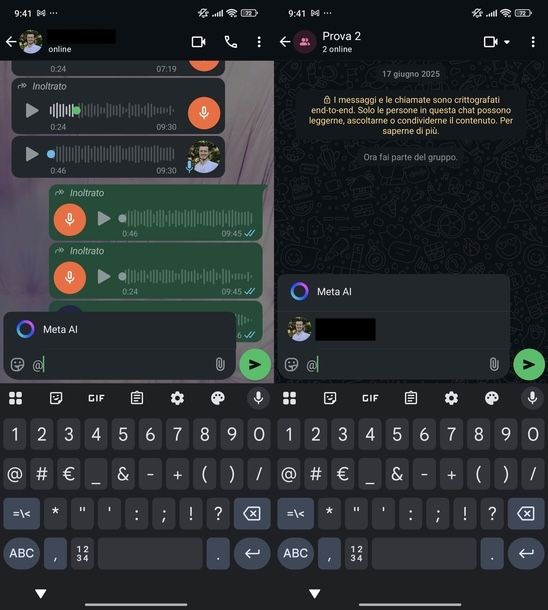 Taggare persone WhatsApp Android