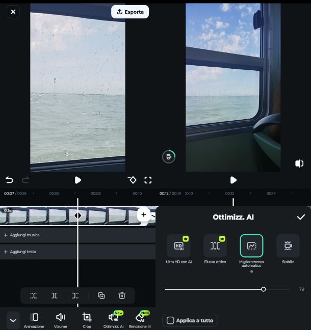 schermate app Filmora AI