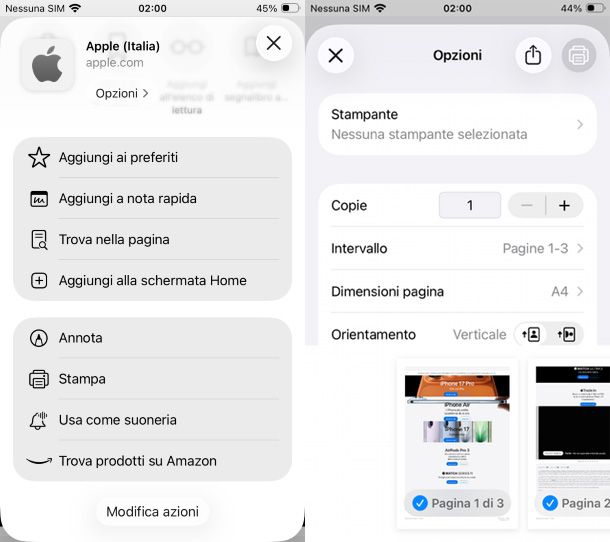 Stampa da iPhone