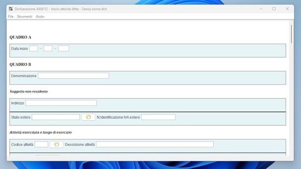 Software compilazione modello AA9/12
