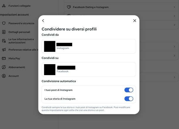Accedere a Facebook tramite Instagram Web