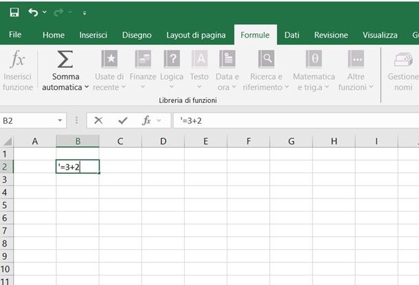 excel no formula