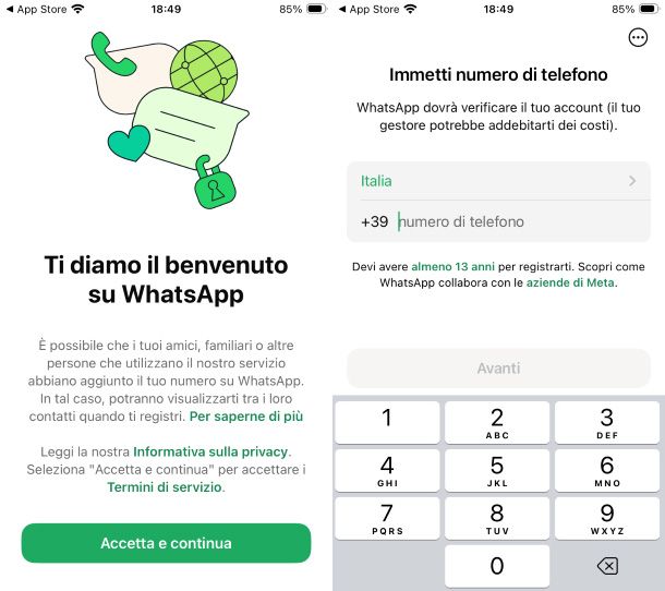 Configurazione WhatsApp