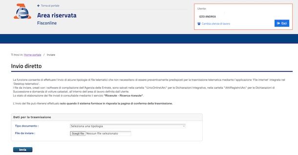 Invio documenti Agenzie delle Entrate