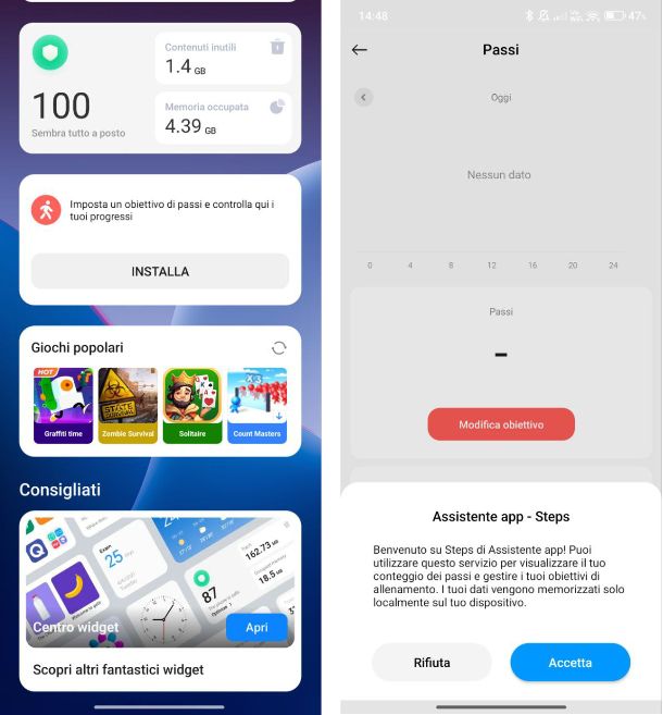 Come attivare il contapassi su Xiaomi