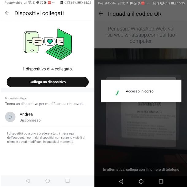 Collegare WhatsApp Business