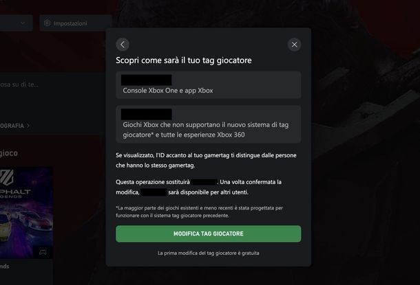Cambiare nome account Microsoft Xbox