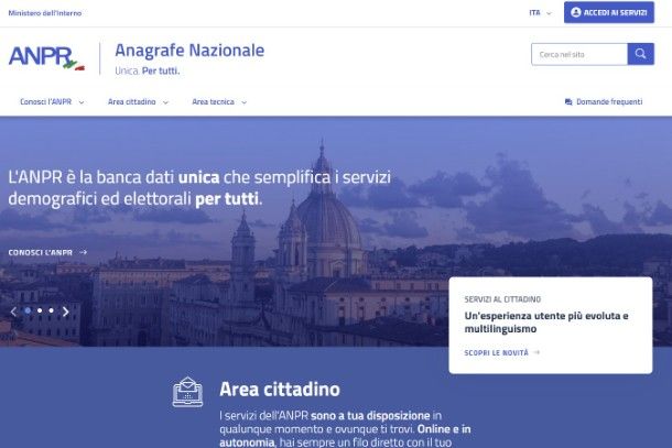 ANPR Anagrafe Nazionale