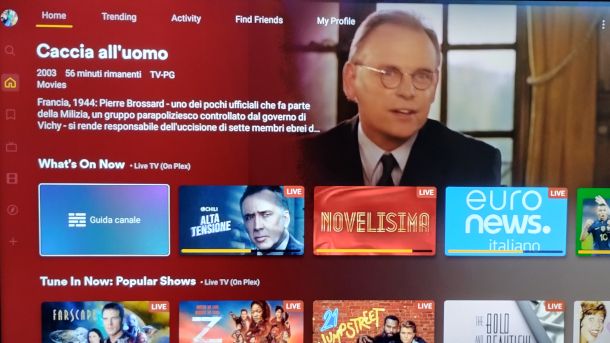 schermata app Plex