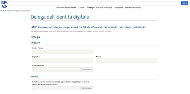 Gestione deleghe INPS