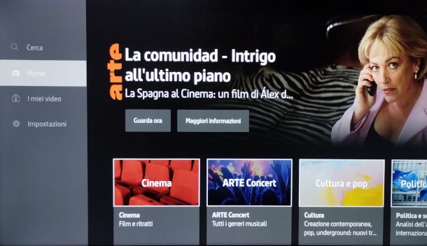 schermata app Arte TV