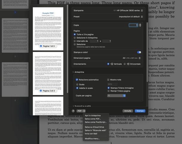 Stampante virtuale macOS