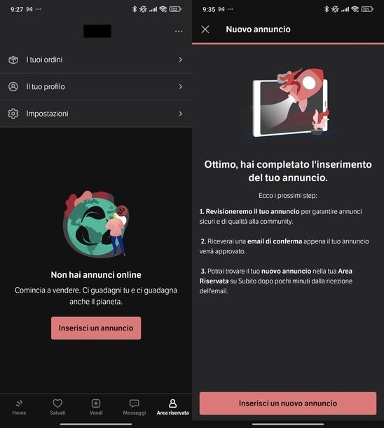 Mettere annuncio Subito.it Android