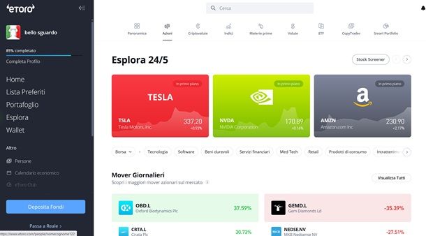 etoro azioni