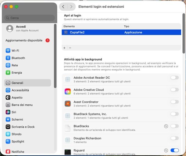 elementi login mac