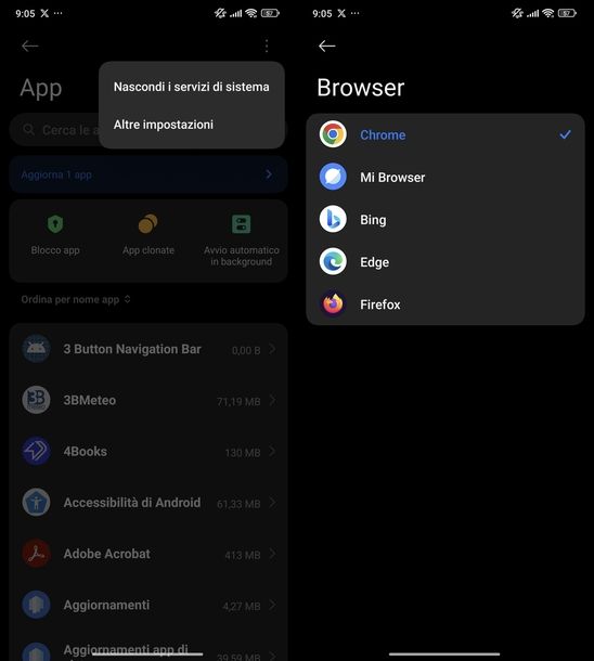 Tornare Google Chrome Android