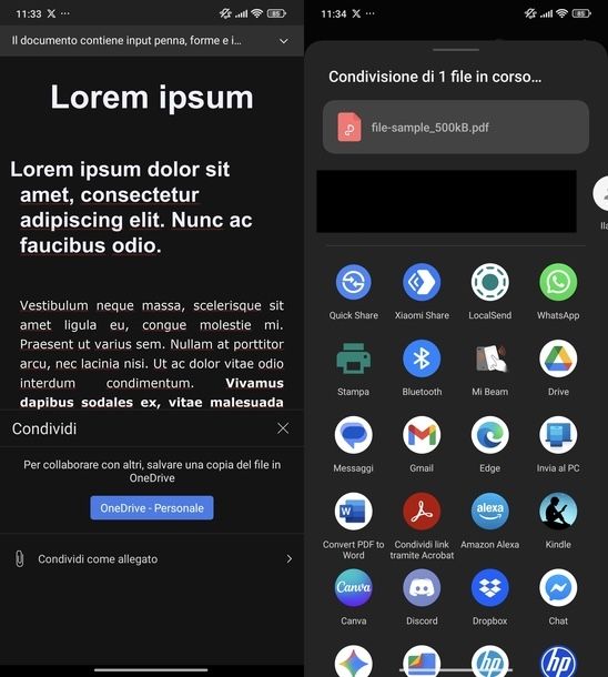 Crea PDF da Word Android