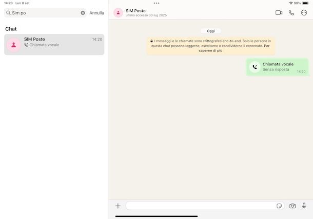 WhatsApp su iPad