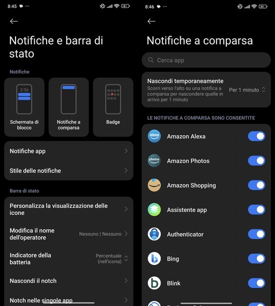 Disattivare popup Android
