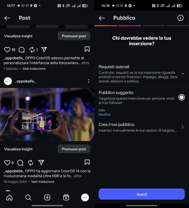 Pubblicità su Instagram