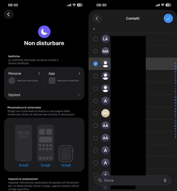 Inibire chiamata Full immersion iOS