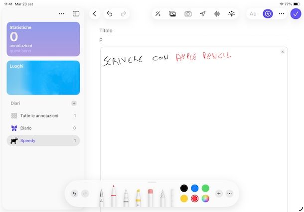 App Diario su iPad