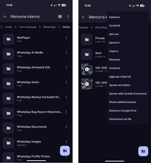 Come spostare media WhatsApp su scheda SD