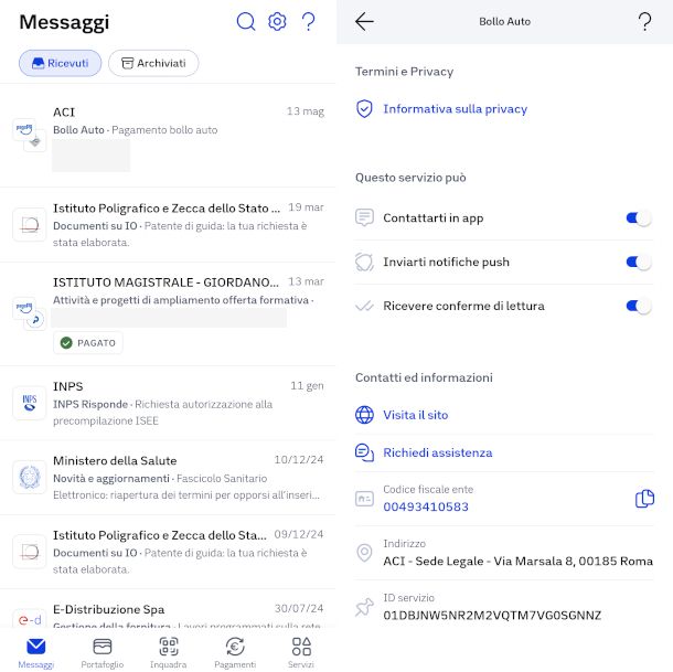schermate app IO pagamento bollo