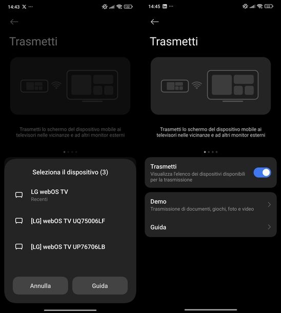 Collegare Telegram dal telefono alla TV Proiezione