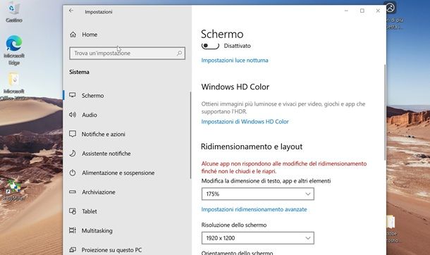 Come cambiare desktop Windows 10