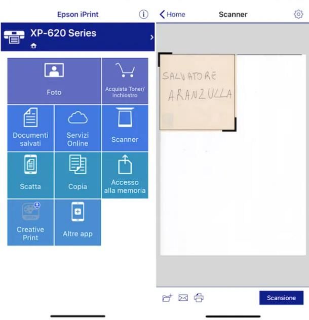 Installare scanner stampante Epson Android