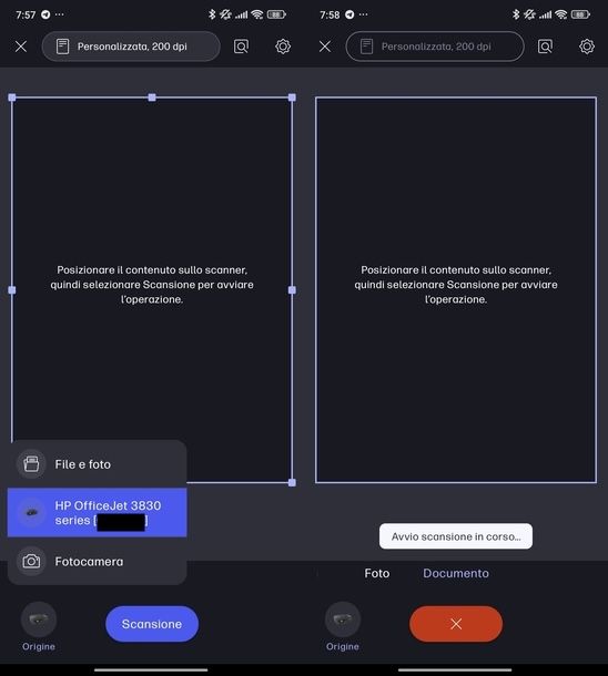 Installare scanner stampante HP Android
