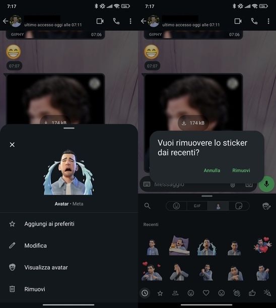 Eliminare emoji recenti WhatsApp Android
