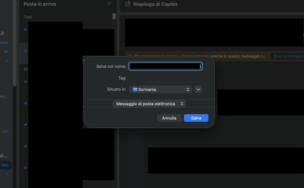 Trasferire mail Outlook macOS chiavetta USB
