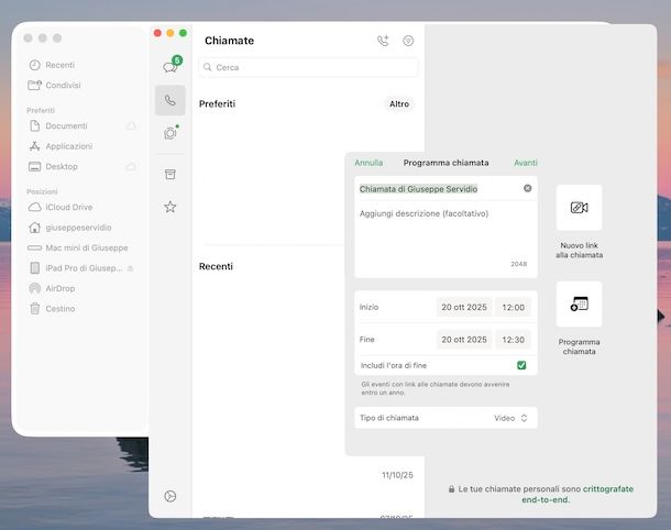 Come programmare chiamate WhatsApp su computer