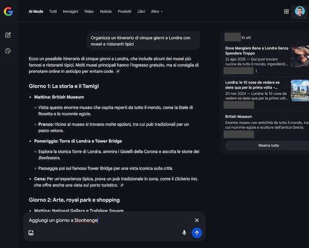Come usare AI Mode da computer