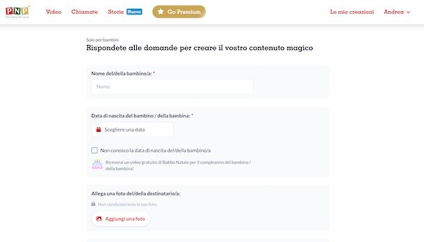 Creare video di Babbo Natale su PNP