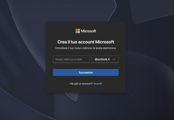 Creare nuovo indirizzo email Outlook Web