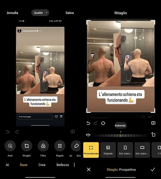 Salvare storie Instagram altri screenshot Android