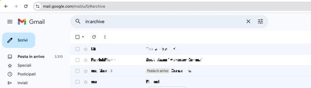 operatore ricerca Gmail PC
