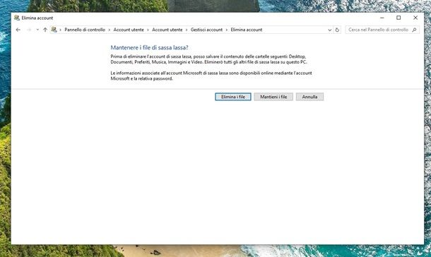 Come cambiare account amministratore Windows 10