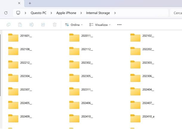 cartelle foto iphone