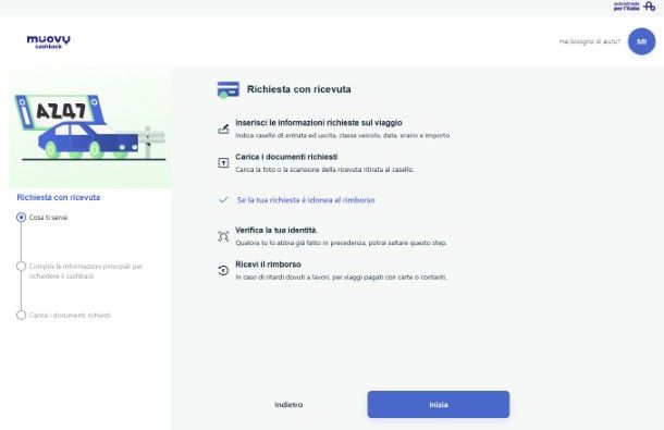 Cashback con ricevuta